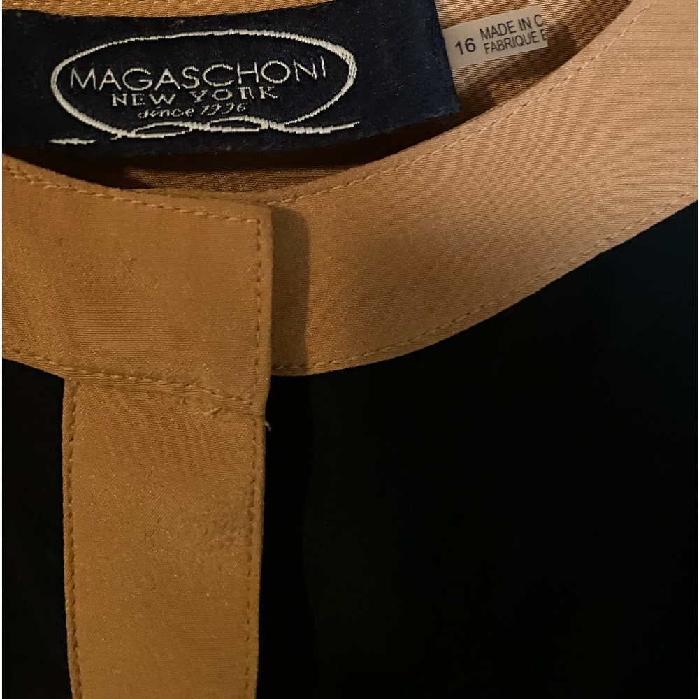 Long sleeve Black and Tan blouse